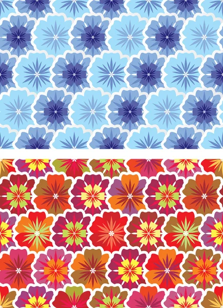 Options for seamless pattern of flowers — Stock Vector