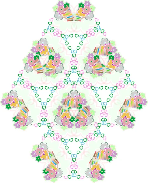 花の背景を持つ抽象的な優雅さシームレスパターン — ストックベクタ
