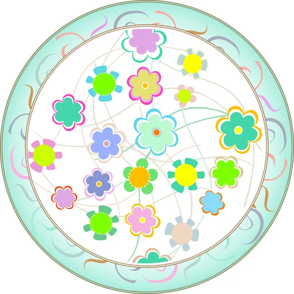 Кругла рамка з квіткового візерунка в вінтажному стилі — стоковий вектор