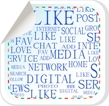 sosyal medya düğmesi - etiket sticker