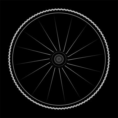 Bike wheel - vector illustration on black clipart
