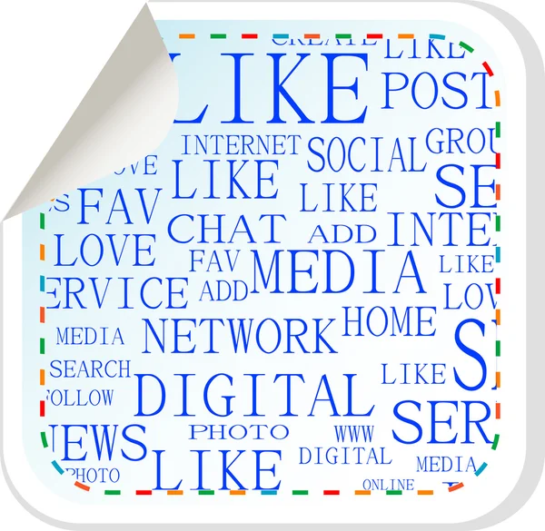 Sosyal medya düğmesi - etiket sticker — Stok Vektör