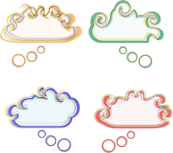 Bulles d'élocution ensemble multicolore — Image vectorielle