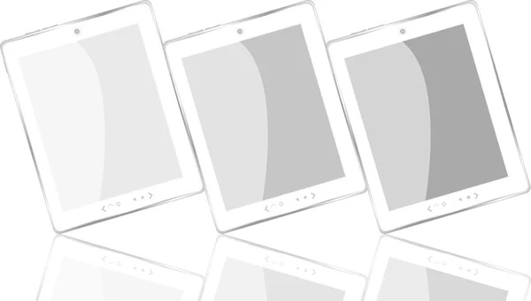 Комп'ютерний набір білих планшетів — стоковий вектор