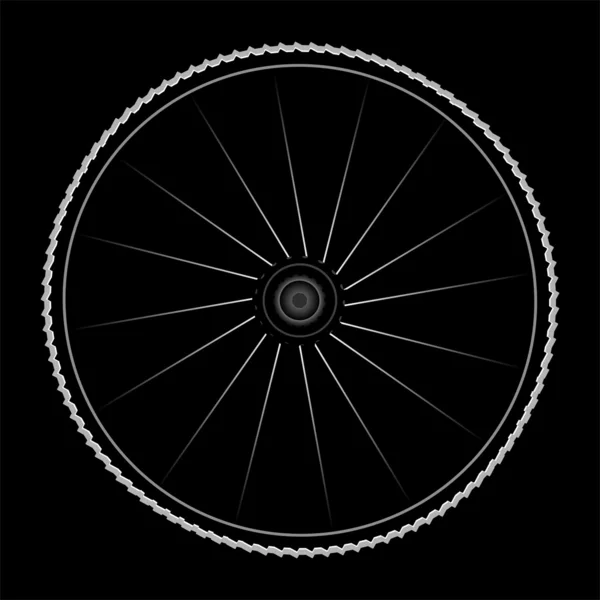 自転車ホイール - 黒のベクトル図 — ストックベクタ