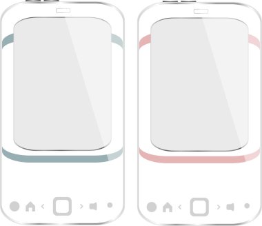 White smartphone set on white background clipart