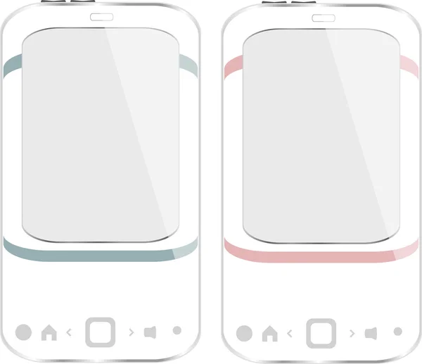 Set smartphone bianco su sfondo bianco — Vettoriale Stock