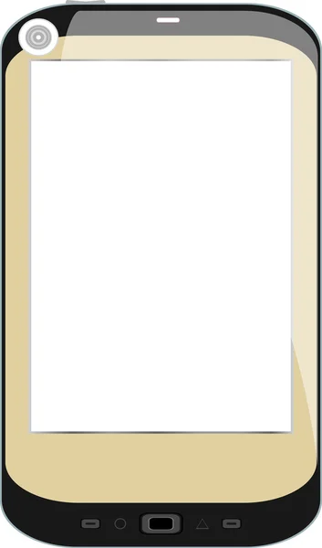 Realistic mobile phone with blank screen isolated on white — Stock Vector