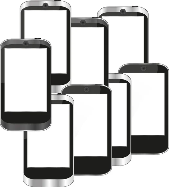Smart phones set background — Stock Vector