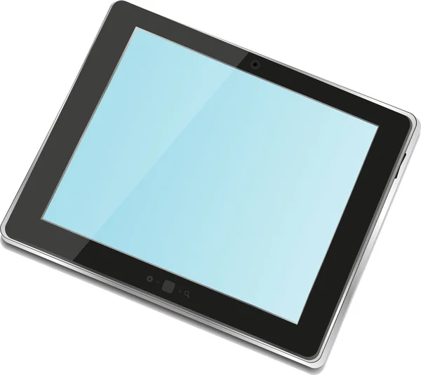Hög-detaljerad svart TabletPC på vit bakgrund — Stock vektor