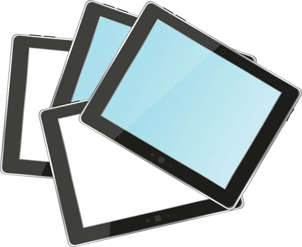 Vektorové tablet pc s prázdnou bílou a modrou obrazovkou — Stockový vektor