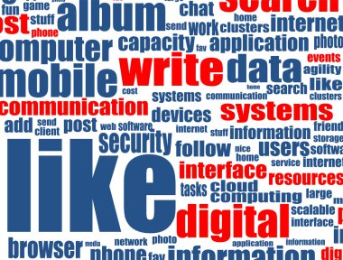 Social media concept with internet related words clipart