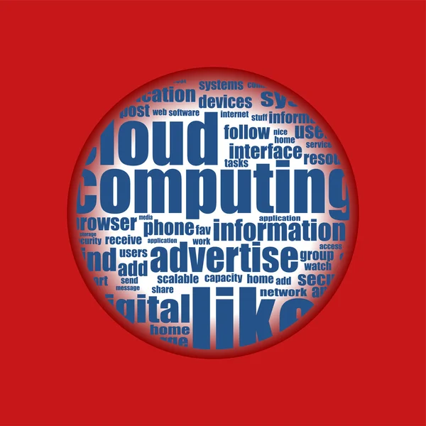 Red background with cloud of social media words — Stock Vector