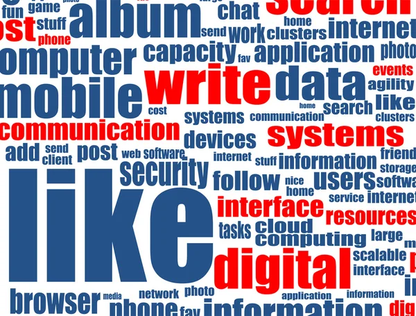 Sociale media concept met internet verwante woorden — Stockvector