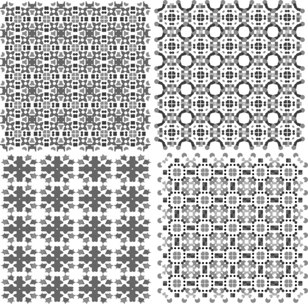 Geometric seamless patterns set, vector backgrounds collection — Stock Vector