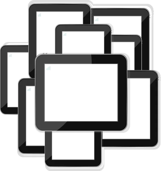 Set van tablet pc-computers — Stockvector