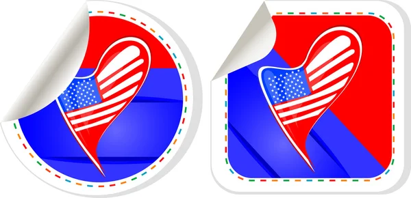 USA narodowych i patriotycznych koncepcji odznaka, naklejki — Wektor stockowy