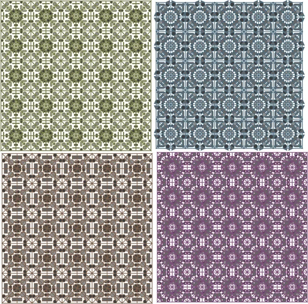 Stylish seamless geometrical backgrounds pattern set — Stock Vector
