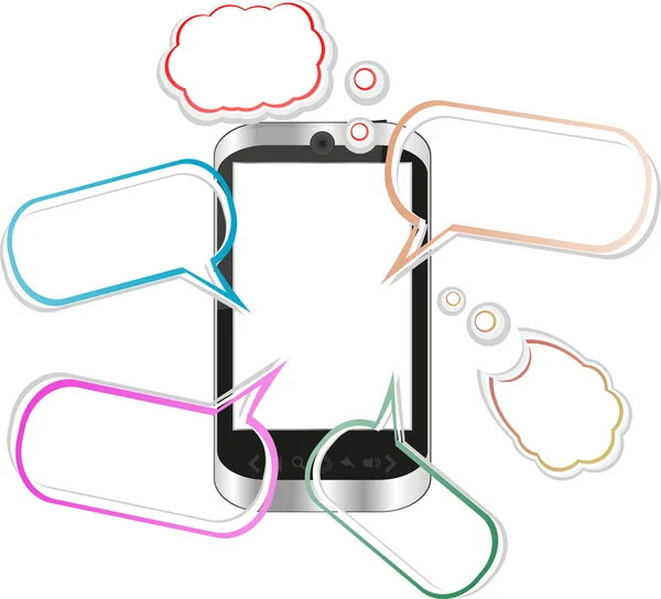 折纸语音泡沫和 iphone-像智能手机 — 图库矢量图片