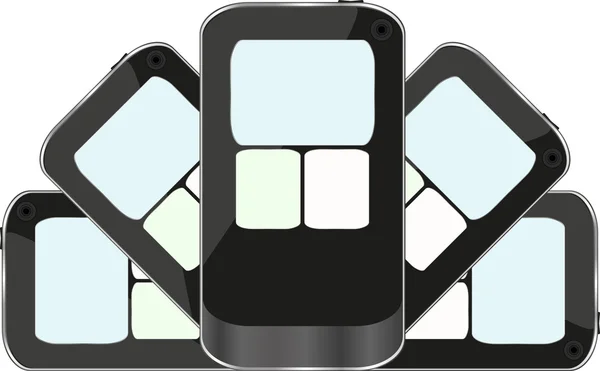 孤立在白色背景上的黑色智能手机 — 图库矢量图片