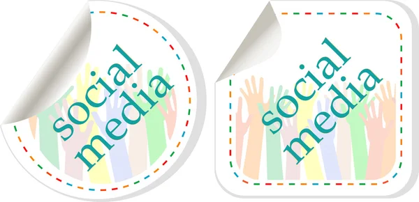 Social media sticker set with hands — Stock Photo, Image