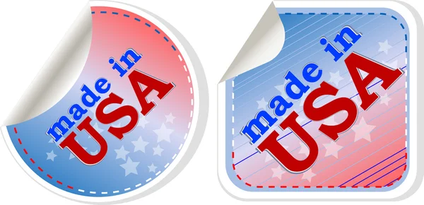 Set di etichette adesive made in USA. illustrazione vettoriale — Vettoriale Stock