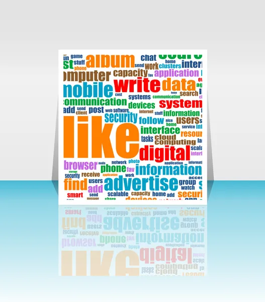 Marketing en redes sociales - Word Cloud - Flyer o diseño de portada — Archivo Imágenes Vectoriales