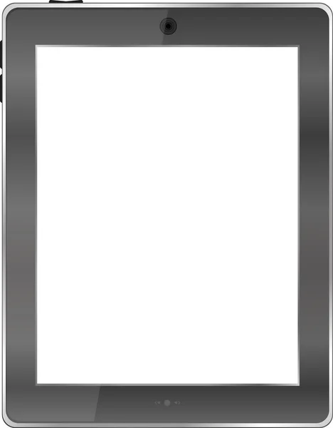 빈 화면 흰색 절연 현실적인 태블릿 pc 컴퓨터 — 스톡 벡터