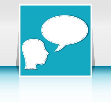 Man with Speech Bubbles over his head clipart