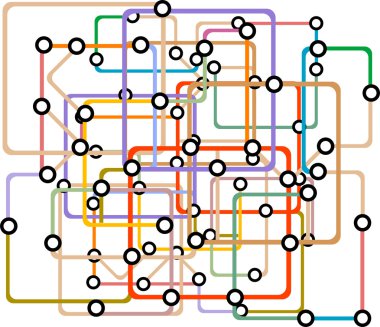 renkli soyut Metro haritası. vektör