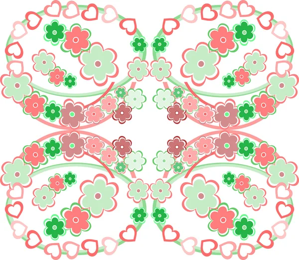 Fleur sans couture rose motif de fond rétro — Image vectorielle