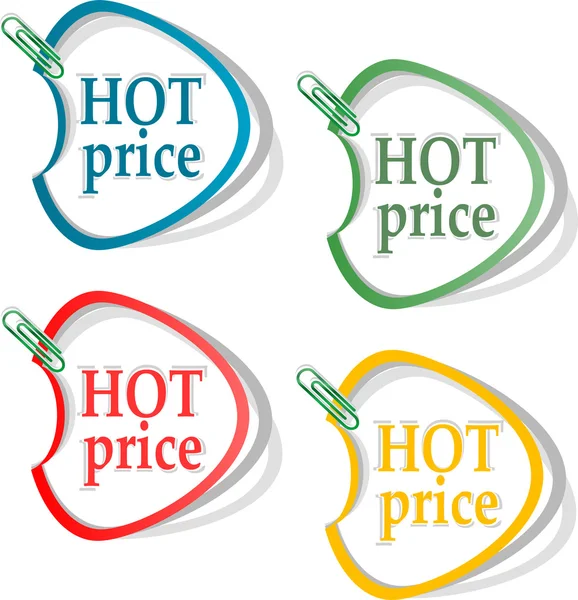Hot price stickers set — Stock Vector