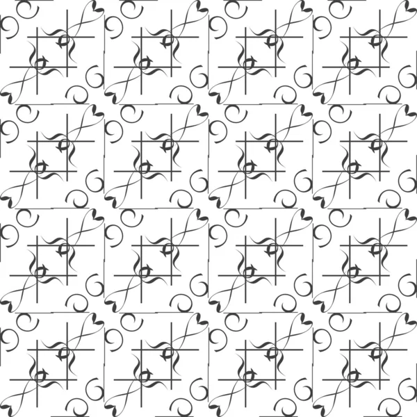 Vektorové bezešvé abstraktní květinovým vzorem, černobílá — Stockový vektor