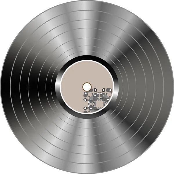 Svart vinyl rekord lp album skiva isolerad på vit — Stock vektor