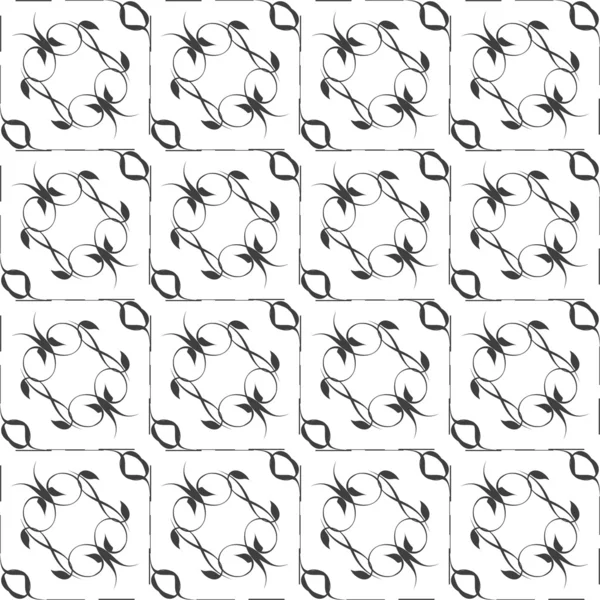 Monochroom naadloze damast patroon — Stockvector