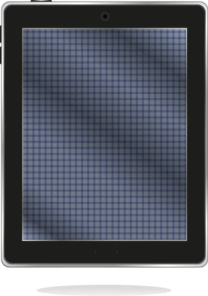 Zwarte tablet pc met abstracte blauw scherm — Stockvector