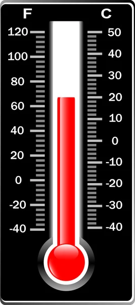 Thermomètre. Vecteur. Celsius et Fahrenheit . — Image vectorielle