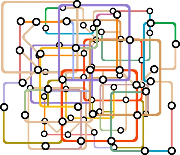 Colorful abstract subway map. Vector — Stock Vector