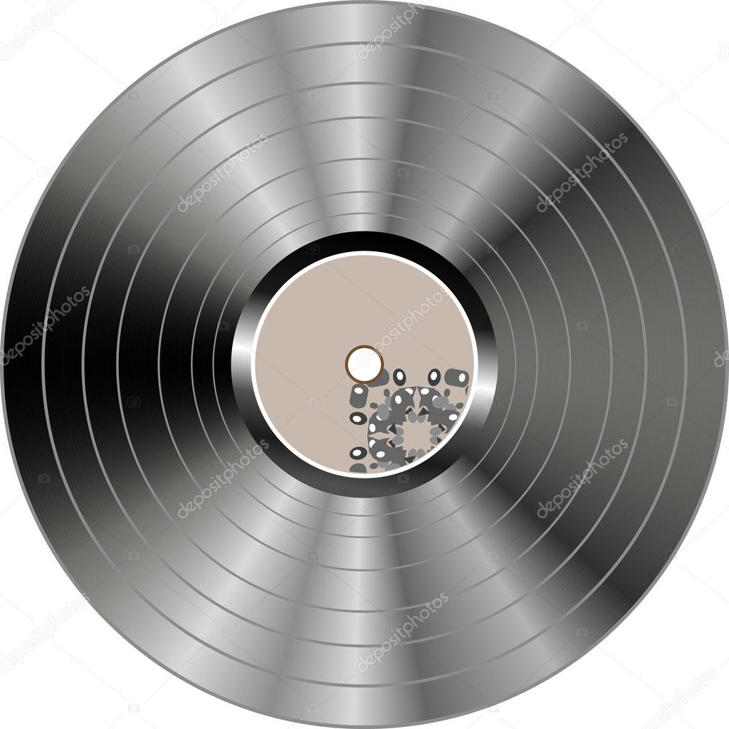 Black vinyl record lp album disc isolated on white