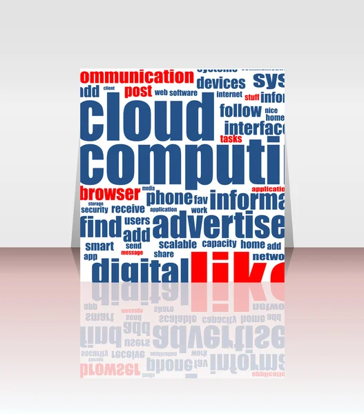 Folheto ou capa, projeto de conceito de computação em nuvem — Vetor de Stock