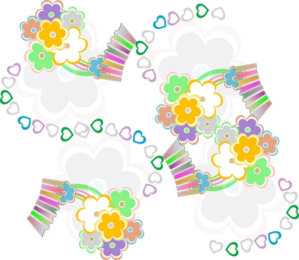 Élégance abstraite motif sans couture avec fond floral — Image vectorielle
