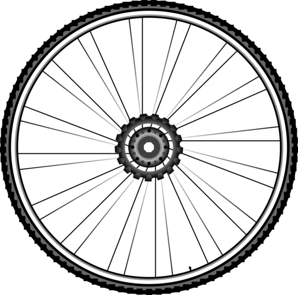 Bisiklet tekerleği - vektör illüstrasyon izole beyaz zemin üzerine — Stok Vektör
