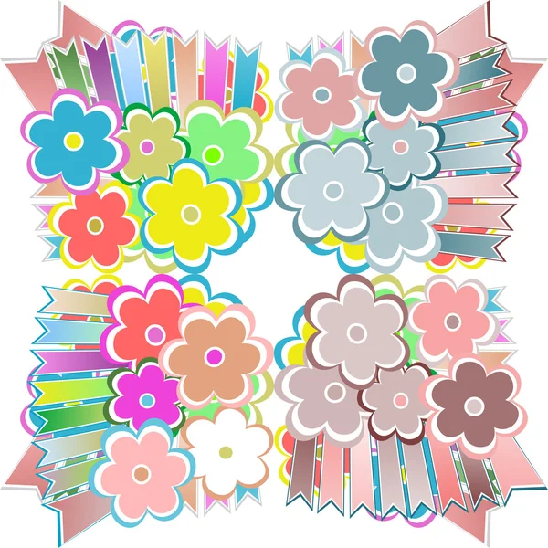 Seamless flowers vector abstract background — Stock Vector