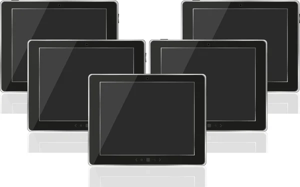 Vektor realistiska tablet pc-dator med en svart skärm — Stock vektor