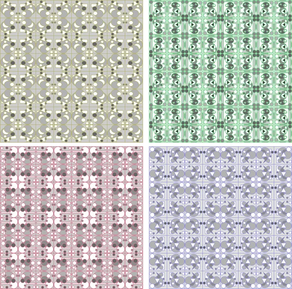 Set of Damask seamless floral pattern. Vintage vector — Stock Vector