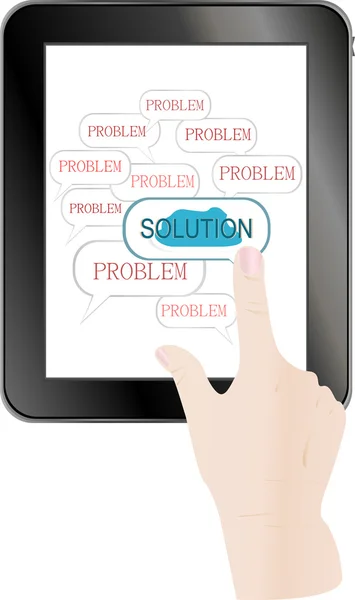 解决方案创新按钮上的商业推手 — 图库矢量图片