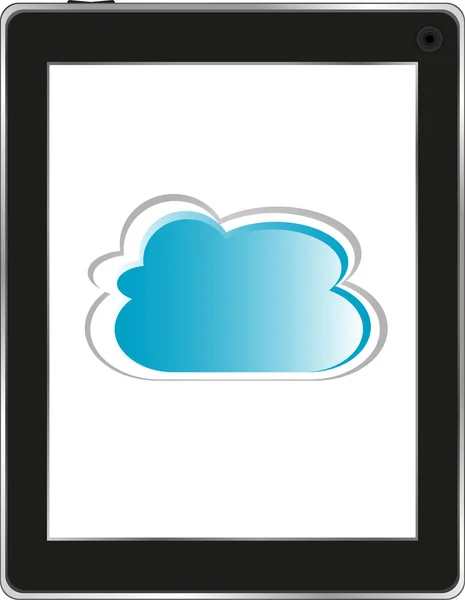 Chmury obliczeniowej połączenia na cyfrowy Tablet — Wektor stockowy