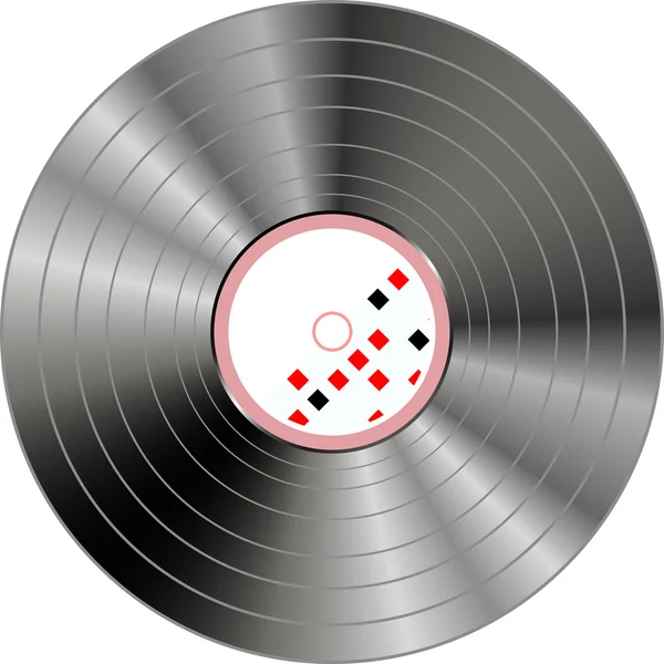 Muzikale vinyl record achtergrond geïsoleerd op wit — Stockvector