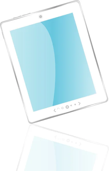 Λευκό tablet pc με αντανάκλαση — Διανυσματικό Αρχείο