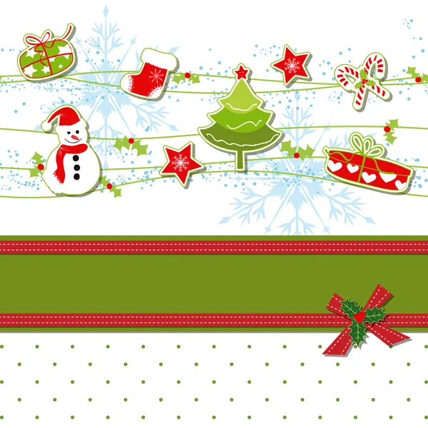 Christmas ornament greeting card — Stock Vector